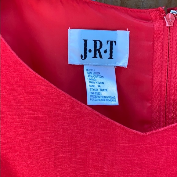 Beautiful Red Linen & Cotton Dress 14 - Picture 2 of 6